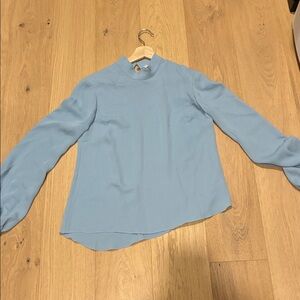 Aritizia baby blue bell sleeve blouse size s